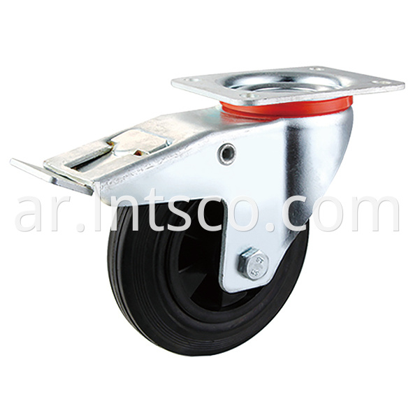 Brake Industrial Plastic Core Rubber Casters